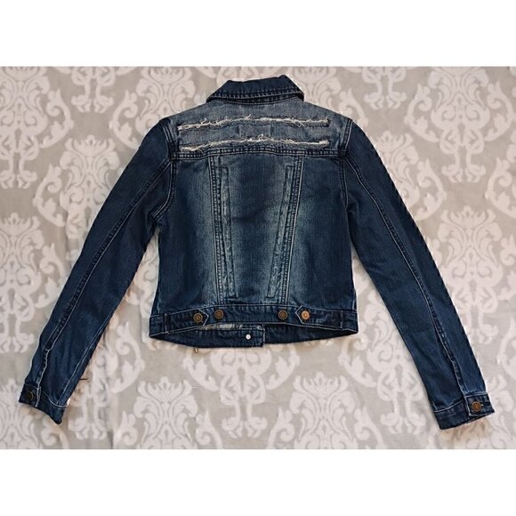 Blue Revival Crop White Laced Up Denim Jacket/NWT, Size Small - Picture 2 of 3